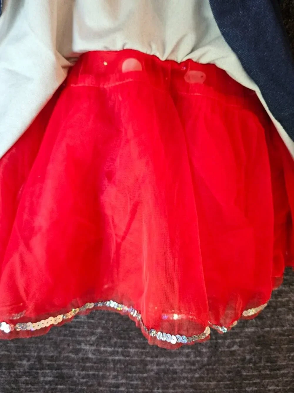 Choo Choo Boogie Dance Costume Dress Red Polka Dot Blue Girls Size 11-12